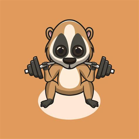 Cute Slow Loris Workout Cartoon Illustration 26108755 Vector Art At Vecteezy