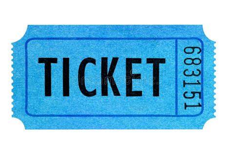 Blank Blue Raffle Ticket Isolated On White Plain Cut Out Stock Image