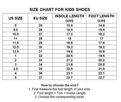 European Shoe Sizes For Kids