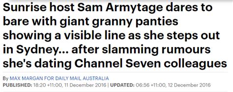 Daily Mail Apologises For Sam Armytage Granny Panties Headline