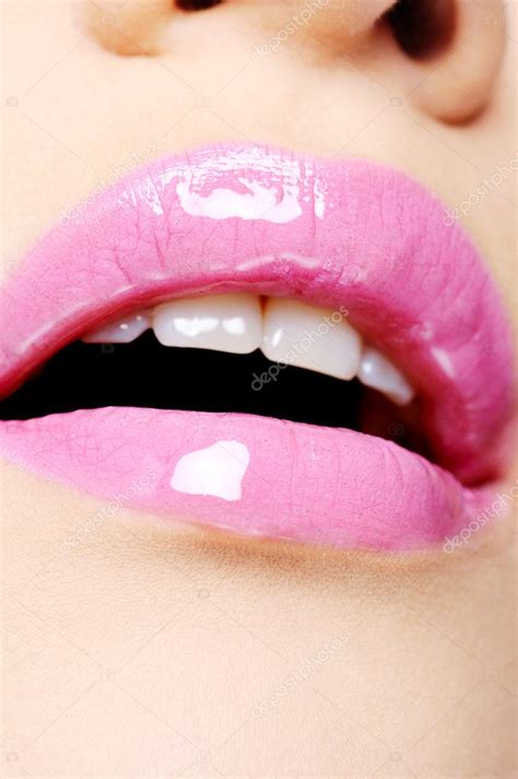 Female Lips With Bright Pink Lipstick — Stock Photo © Valuavitaly 1488076