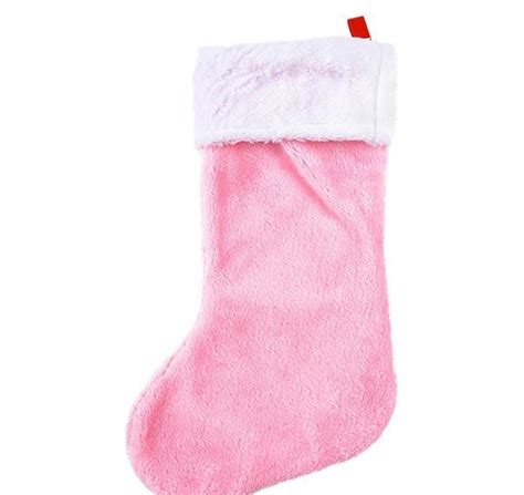 16 Pink Plush Christmas Stocking