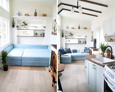 Quick interior | 10x12 basic house interior. Handcrafted Movement's Coastal Craftsman tiny house is big ...