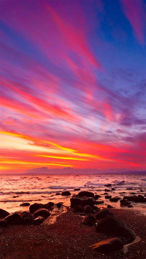Landscape Photograph Of Sunset View Of Beach Hd Wallpaper Wallpaper Flare