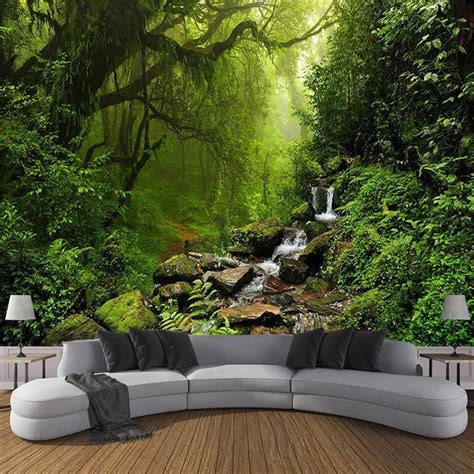 3d Mystical Forest Wall Mural In 2021 Forest Wall Mural 3d Wall