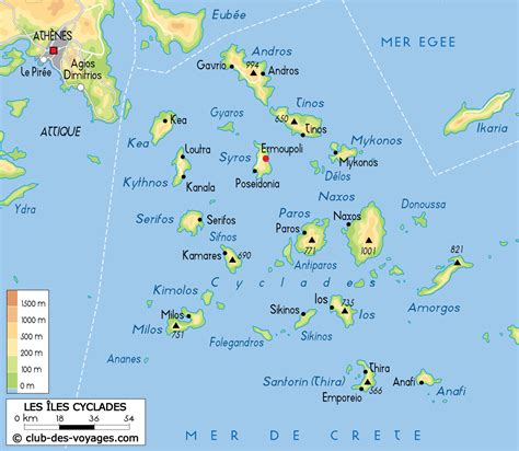 Carte Des Iles Cyclades Club Des Voyages