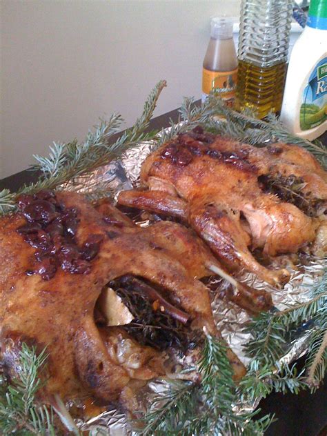 Turkey is rarely seen on holiday dinner tables. Duck with Cherry Compote... This is our newest family ...