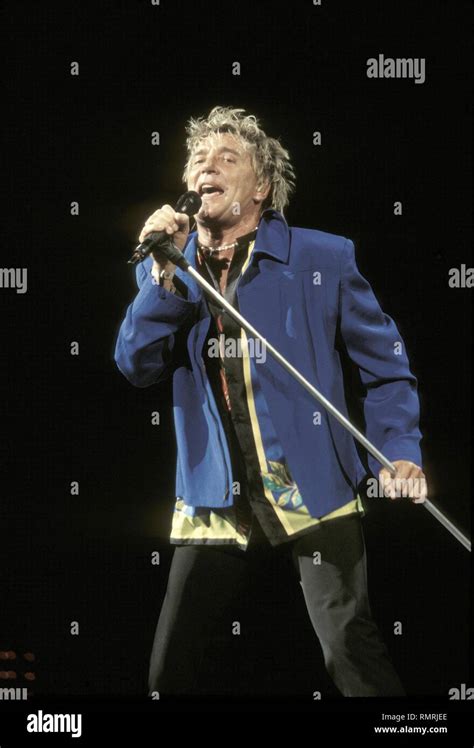 Singer And Songwriter Rod Stewart Is Shown Performing On Stage During A