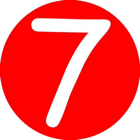 Red Roundedwith Number 7 Clip Art At Vector Clip Art