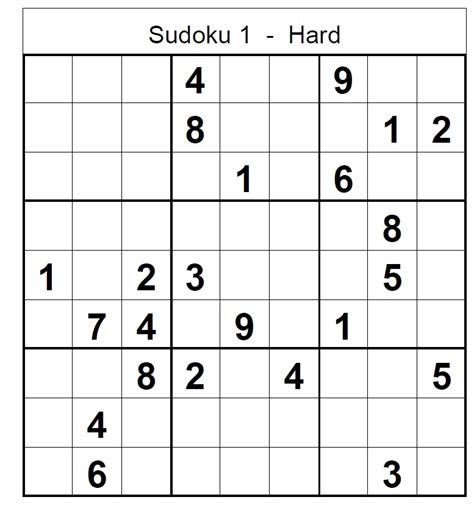 Hard Sudoku Printable Printable World Holiday