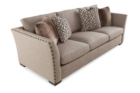 Contemporary Nailhead Accented 945 Sofa In Dove Gray Mathis