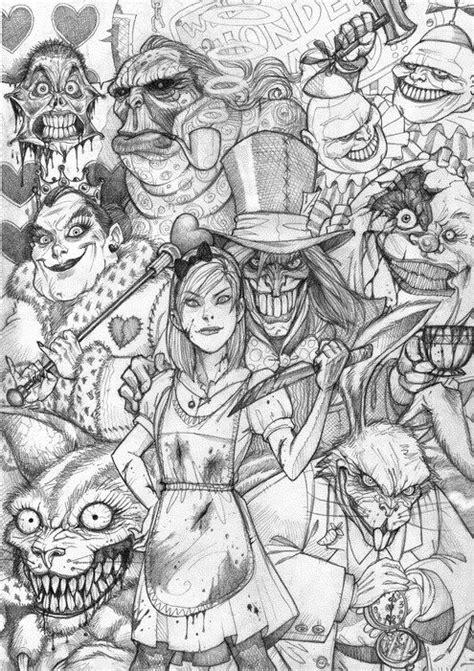 Alice In Wonderland Alice In Wonderland Drawings Coloring Book Art