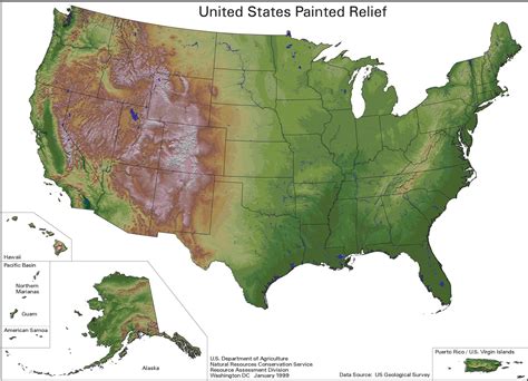 Us Shaded Relief Map Shop Classroom Maps