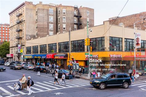 Harlem Neighborhood Manhattan At The Corner Of St Nicholas Avenue And W