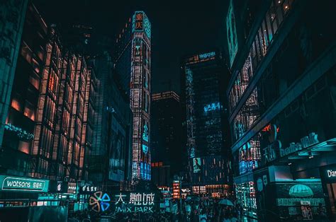 Ciberpunk Chongqing Noche Exterior Del Edificio Arquitectura