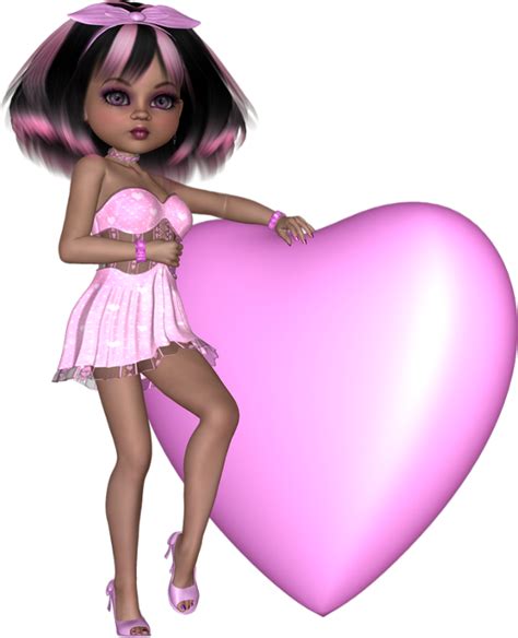 ♥ Tube cookie St Valentin, fille - Valentine's Day poser ♥