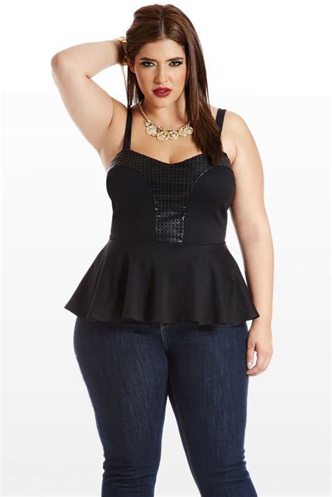boom or bustier peplum tank top sexy curvy girl bbw curves plus size model thick full size