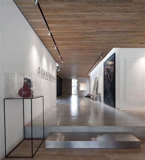The basement beams can also effectively be used to run your basement lighting. gallery, wood ceiling, recessed track lighting | House ...
