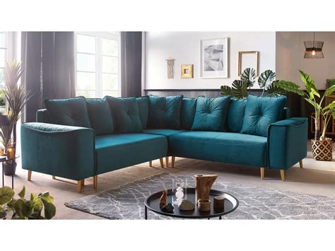 Check spelling or type a new query. Canape d'angle panoramique l hera convertible bleu canard ...