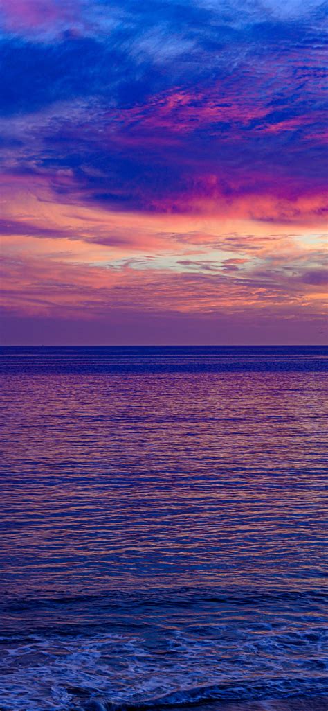 Download Pink Sunset Seascape Calm And Beautiful Nature 1125x2436