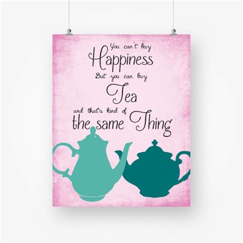 Tea Quotes Download Tea Poster Printable Pink Kitchen Decor Etsy