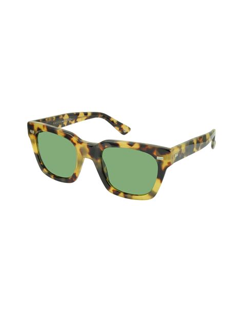 gucci gg 1099 s 00fdj havana acetate square frame sunglasses in green for men lyst