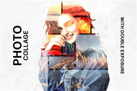 Collage Template With Double Exposure Effect Photoshopresource