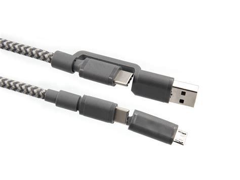 Networx 4 In 1 Daten Und Ladekabel USB 2 0 USB C Micro USB 1 M Grau