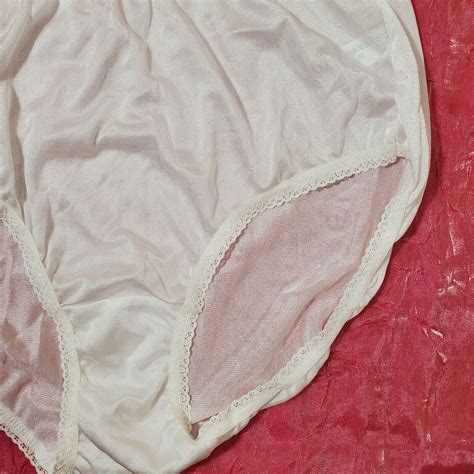 vtg sheer panties shiny silky nylon gusset w lace size 6 sissy sexy granny panty ebay