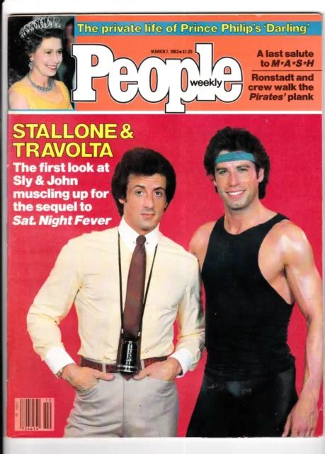 Sylvester Stallone John Travolta March 1983 People Magazine No Label