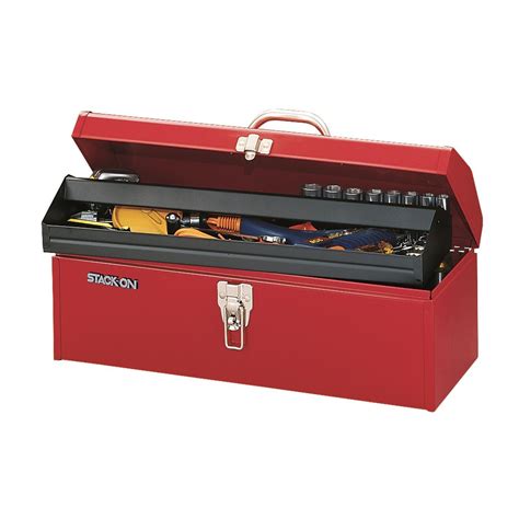 Stack On 19 Multi Purpose Hip Roof Tool Box Red Roof Box Steel