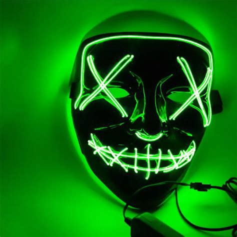 cheap halloween mask led mask party masque masquerade masks neon light glow in the dark horror