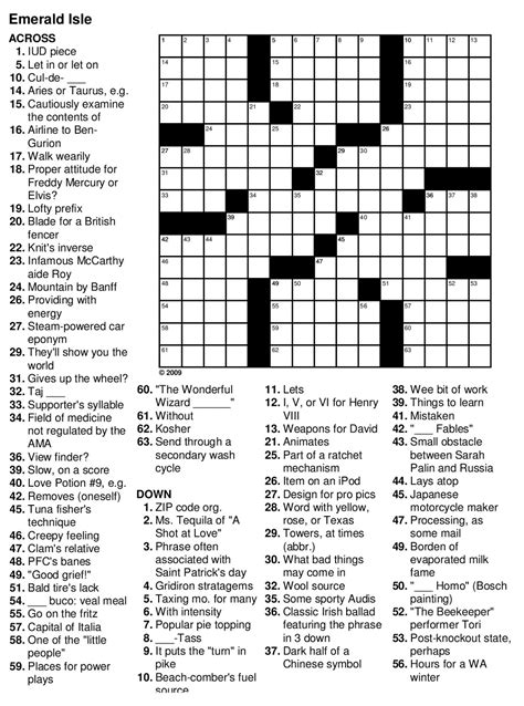 They are all of medium difficulty level. Free Printable Crossword Puzzles Medium Difficulty With ...