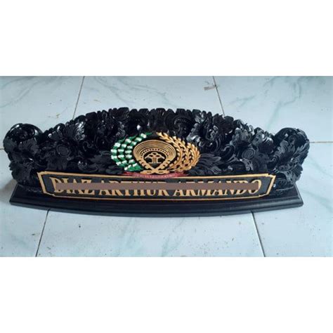 Jual New Papan Nama Meja Nameplate Kayu Ukir Bali Lambang Hakim