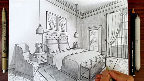 Once you are done, you can learn more about this character by following all the steps. Drawing A Bedroom In Two Point Perspective | Timelapse ...