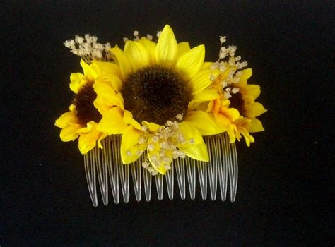 Sunflower Wedding Hair Accessory Bridal Hairpiece Comb Summer