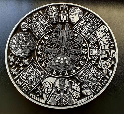 Star wars Aztec style Mayan Calender/sun stone. Wood Carving | Etsy