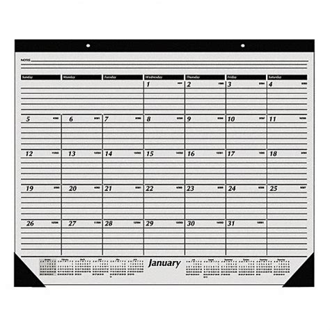 At A Glance 24 In X 19 In Sheet Size White Monthly Desk Pad Calendar