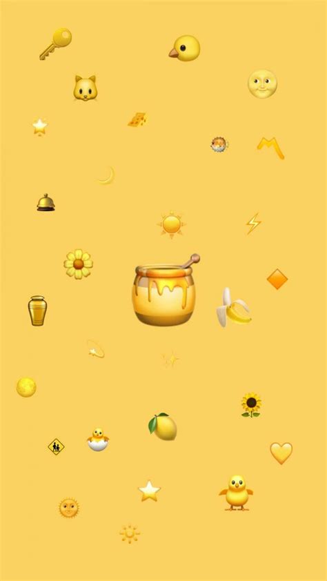 Download A Yellow Background With A Bunch Of Yellow Emojis Wallpaper