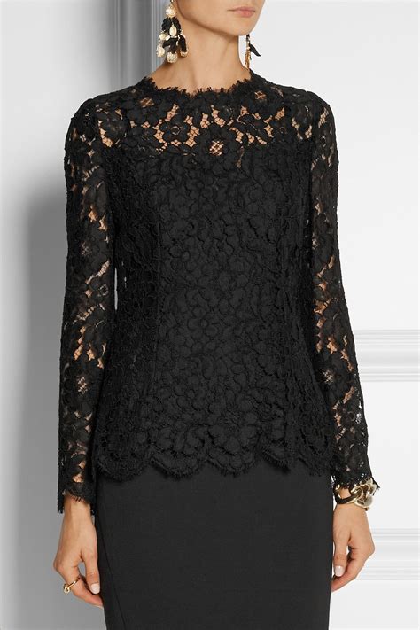Dolce And Gabbana Lace Top Net A Portercom Black Lace Tops