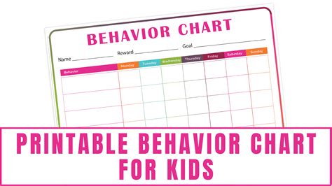 Preschool Behavior Chart Template