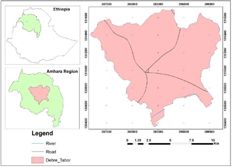 Map Of Debre Tabor Town Source Ethio Gis 2016 Download Scientific