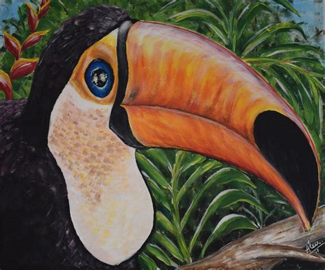 Painting Toucan 24 Original Handmade Acrylic Painting On Etsy
