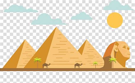 Cartoon Flat Egypt Pyramid Of Khufu Transparent Background Png Clipart