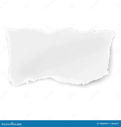 Vector Rectangular Ragged Piece Of Paper With Soft Shadow Placed On