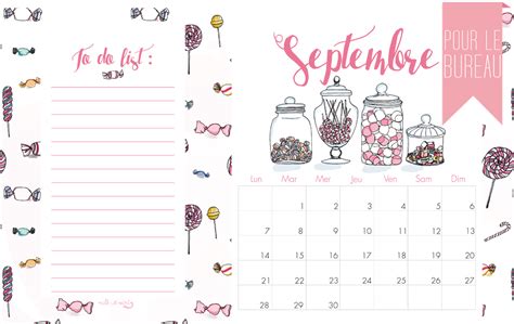 Calendrier De Septembre Milk With Mint