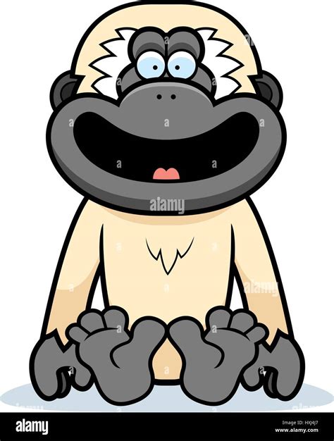 A Cartoon Illustration Of A Gibbon Sitting Stock Vector Image And Art Alamy