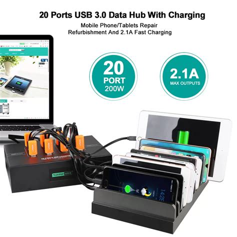 Sipolar A 223 20 Ports Usb 30 Hubs Multiport Usb Charging Station With