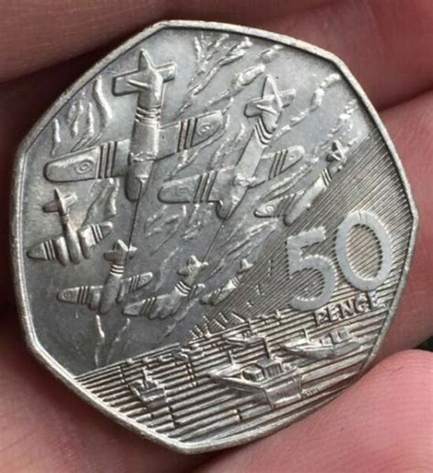 1994 50 Year Anniversary D Day Old Large 50p Coin Ww2 World War 2 For