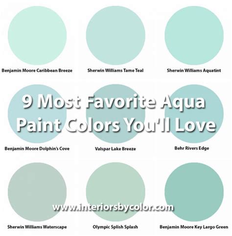 9 Most Favorite Aqua Paint Colors Youll Love Interiors By Color